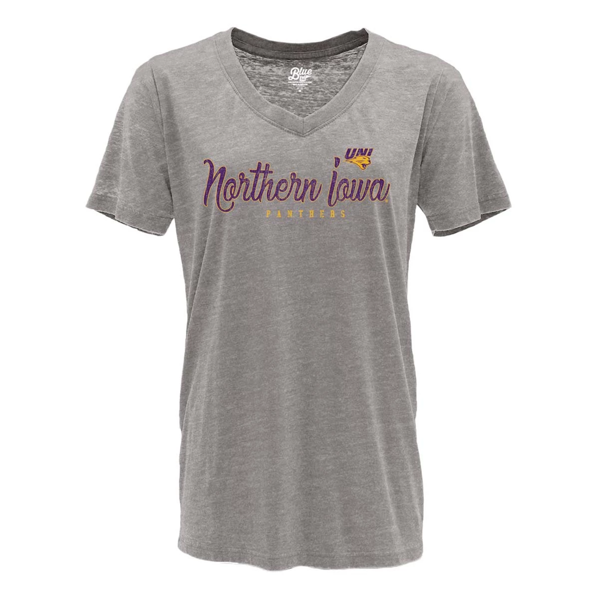 Blue 84 Women's Northern Iowa Panthers Flipbash T-Shirt Grey 2 Blue 84 Women's Northern Iowa Panthers Flipbash T-Shirt Grey - Image 2