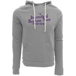 Blue 84 Northern Iowa Panthers Pointed Hoodie Heather Grey