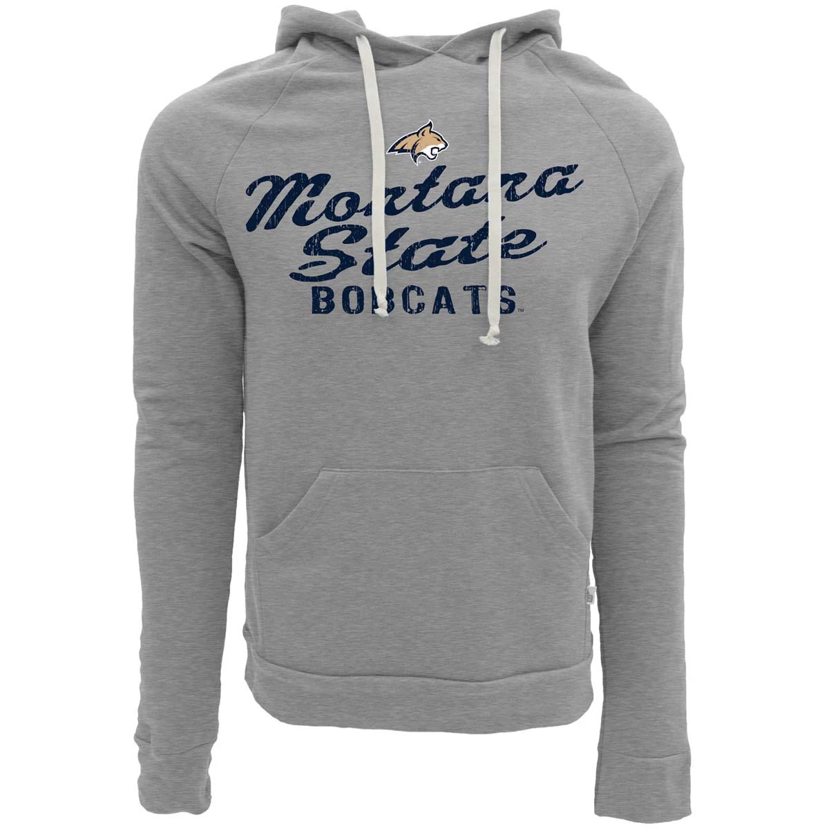 Blue 84 Montana State Bobcats Pointed Hoodie Heather Grey 1 Blue 84 Montana State Bobcats Pointed Hoodie Heather Grey