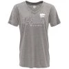 Blue 84 Women's Kansas State Wildcats Faceoff T-Shirt Light Grey