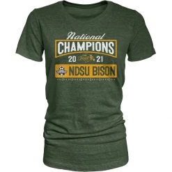 Blue 84 Women's North Dakota State Bison 2021 National Champions Kittles T-Shirt Forest