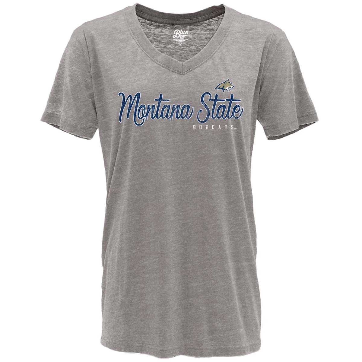 Blue 84 Women's Montana State Bobcats Flipbash T-Shirt Light Grey 2 Blue 84 Women's Montana State Bobcats Flipbash T-Shirt Light Grey - Image 2