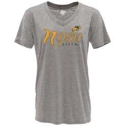 Blue 84 Women's North Dakota State Bison Flipbash T-Shirt Light Grey