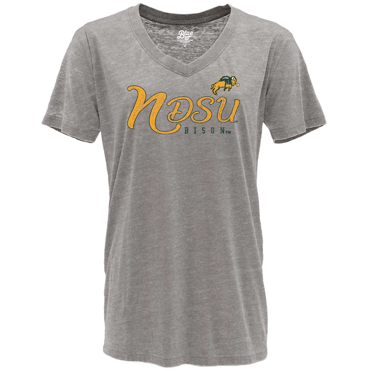 Blue 84 Women's North Dakota State Bison Flipbash T-Shirt Light Grey 1 Blue 84 Women's North Dakota State Bison Flipbash T-Shirt Light Grey