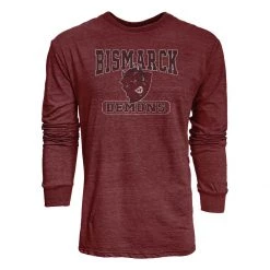 Blue 84 Bismarck Demons Quick Slant Long Sleeve Shirt Maroon