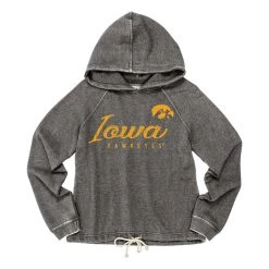 Blue 84 Women's Iowa Hawkeyes Flipbash Hoodie Charcoal