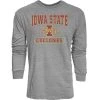 Blue 84 Iowa State Cyclones Quickslant Long Sleeve Shirt Heather Grey