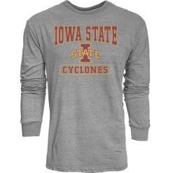Blue 84 Iowa State Cyclones Quickslant Long Sleeve Shirt Heather Grey