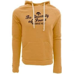 Blue 84 Iowa Hawkeyes Pointed Hoodie Mustard