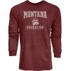 Blue 84 Montana Grizzlies Quickslant Long Sleeve Shirt Maroon