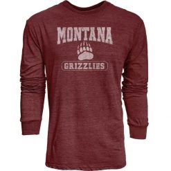 Blue 84 Montana Grizzlies Quickslant Long Sleeve Shirt Maroon