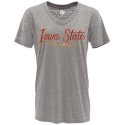 Blue 84 Women's Iowa State Cyclones Flipbash T-Shirt Light Grey