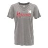 Blue 84 Women's Nebraska Cornhuskers Flipbash T-Shirt Grey