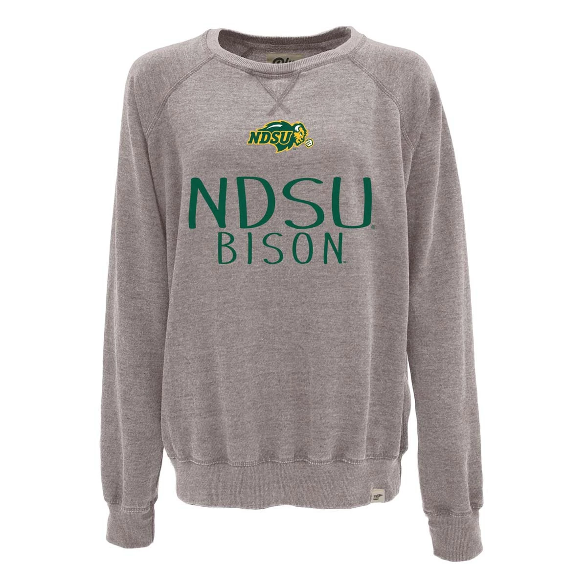 Blue 84 Women's North Dakota State Bison Whammy Crewneck Sweatshirt Light Grey 2 Blue 84 Women's North Dakota State Bison Whammy Crewneck Sweatshirt Light Grey - Image 2