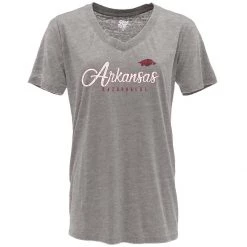 Blue 84 Women's Arkansas Razorbacks Flipbash T-Shirt Light Grey