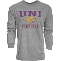 Blue 84 Northern Iowa Panthers Quickslant Long Sleeve Shirt Heather Grey