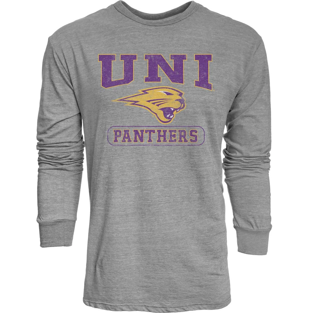Blue 84 Northern Iowa Panthers Quickslant Long Sleeve Shirt Heather Grey 1 Blue 84 Northern Iowa Panthers Quickslant Long Sleeve Shirt Heather Grey