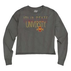 Blue 84 Women's Iowa State Cyclones Lotzo Long Sleeve Crop Top Black