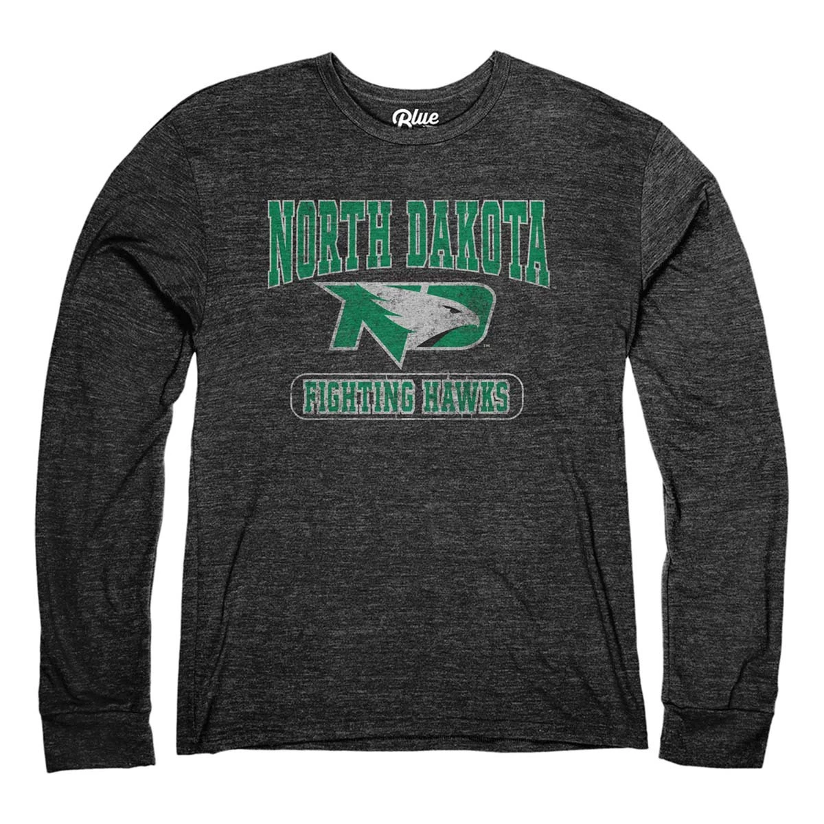 Blue 84 North Dakota Fighting Hawks Quick Slant Long Sleeve Shirt Black 2 Blue 84 North Dakota Fighting Hawks Quick Slant Long Sleeve Shirt Black - Image 2