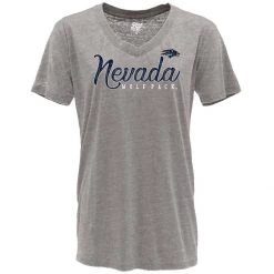Blue 84 Women's Nevada Wolf Pack Flipbash T-Shirt Light Grey