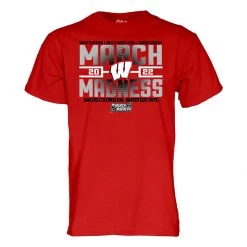 Blue 84 Wisconsin Badgers 2022 March Madness T-Shirt Red