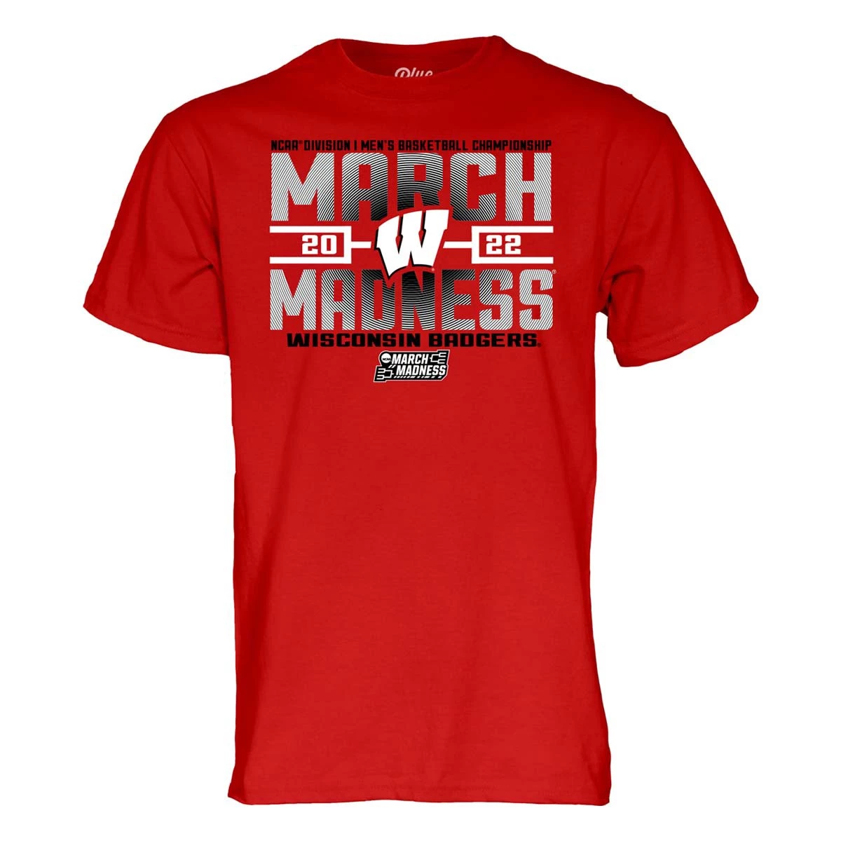 Blue 84 Wisconsin Badgers 2022 March Madness T-Shirt Red 1 Blue 84 Wisconsin Badgers 2022 March Madness T-Shirt Red