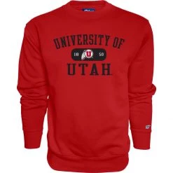 Blue 84 Utah Utes Tool Belt Crewneck Sweatshirt Red