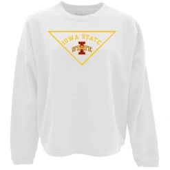 Blue 84 Women's Iowa State Cyclones Delta Crewneck Sweatshirt White