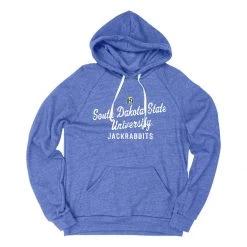 Blue 84 South Dakota State Jackrabbits Pointed Hoodie Heather Grey