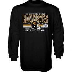 Blue 84 Iowa Hawkeyes 2022 Citrus Bowl Helmet Long Sleeve Shirt Black