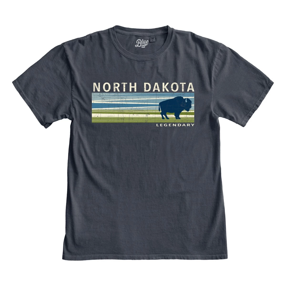 Blue 84 North Dakota Cecil Buffalo T-Shirt Indigo 2 Blue 84 North Dakota Cecil Buffalo T-Shirt Indigo - Image 2