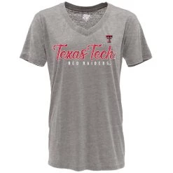 Blue 84 Women's Texas Tech Red Raiders Flipbash T-Shirt Light Grey