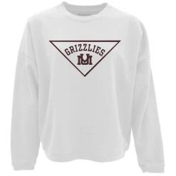 Blue 84 Women's Montana Grizzlies Delta Crewneck Sweatshirt White