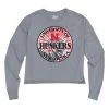 Blue 84 Women's Nebraska Cornhuskers Halogen Long Sleeve Cropped T-Shirt Grey Heather
